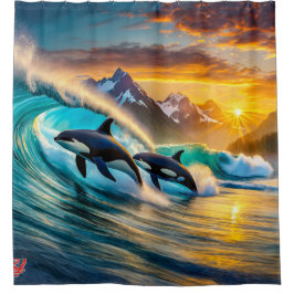 Orcas ATC Design von Rich AMeN Gill Duschvorhang