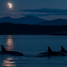 Orcas bei Nacht - Killer Whale Jigsaw Puzzle