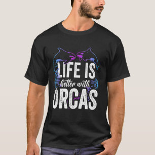Orcas Fish Whales Killer Sea Tooth Oceani T-Shirt