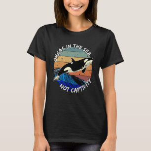 Orcas im Meer, nicht gefangene Tiere sollten F T-Shirt