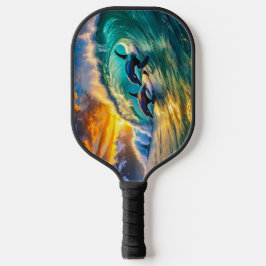 Orcas im Surfdesign von Rich AMeN Gill Pickleball Schläger