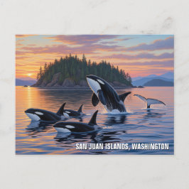 Orcas in Washington san juan Inseln reisen Postkarte