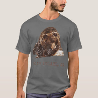 Orcas Island Brown Grizzly Bear In Snow Washington T-Shirt