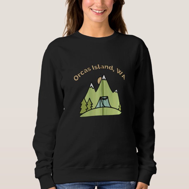 Orcas Island Wa Wandern im Val Piora Camping Sweatshirt (Vorderseite)