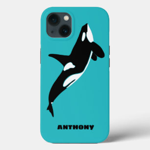 Orcas Killer Whales Aquamarin Blue Personalisiert Case-Mate iPhone Hülle