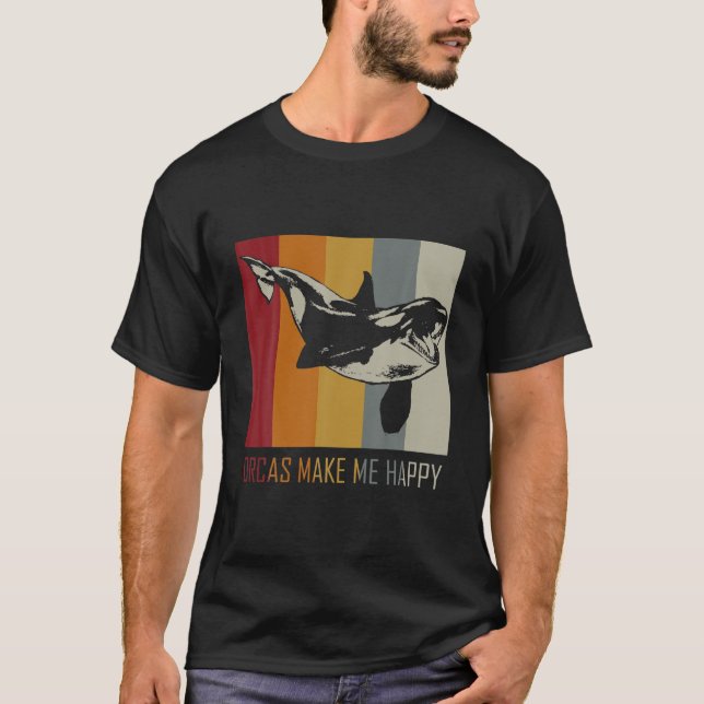 Orcas machen mich glücklich Killer Whale T-Shirt (Vorderseite)