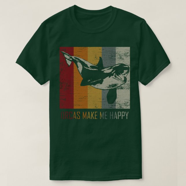 Orcas machen mich glücklich Tier Orca Killer Whale T-Shirt (Design vorne)