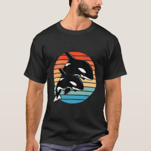 Orcas Retro-Sonnenuntergang T-Shirt