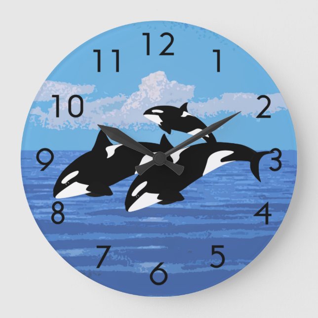 Orcas-Uhr Große Wanduhr (Vorderseite)