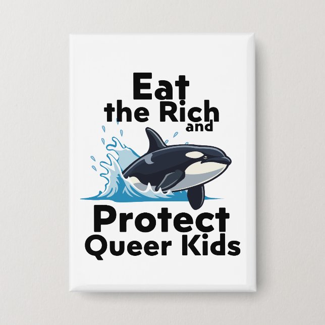 Orcas und queere Kinder Button (Vorderseite)