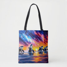 Orcas Under Galaxy Sky 02 Design von Rich AMeN