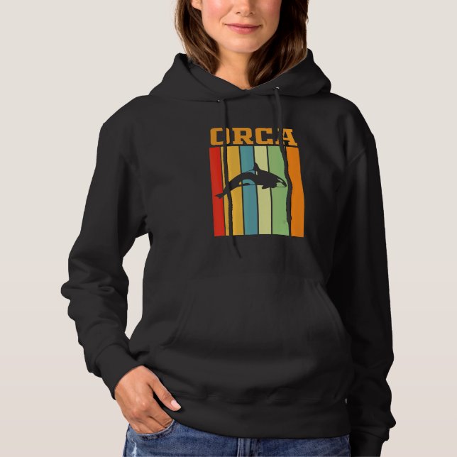 Orcaschatten-Silhouette in Retro-Farben Hoodie (Vorderseite)