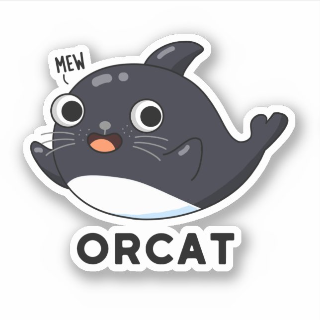 Orcat Funny Cat Orca Pub Aufkleber (Vorderseite)