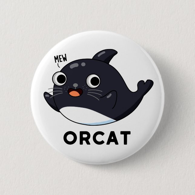 Orcat Funny Cat Orca Pub Button (Vorderseite)