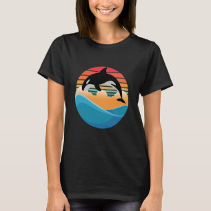 Orcawal Schwertwal springt im Vintage- und Retro-S T-Shirt