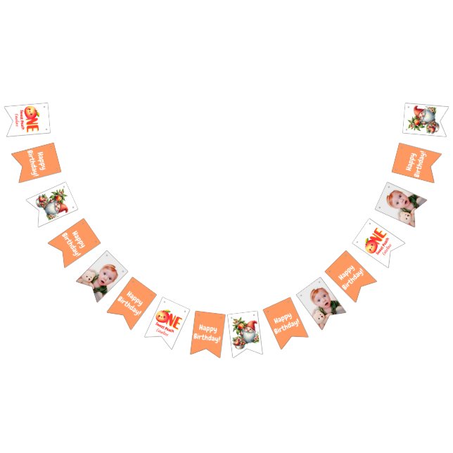 Orchard Garden Peach Summer Party bunting banner (Alle)