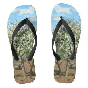 Orchard in Bloom, Louveciennes Camille Pissarro Flip Flops