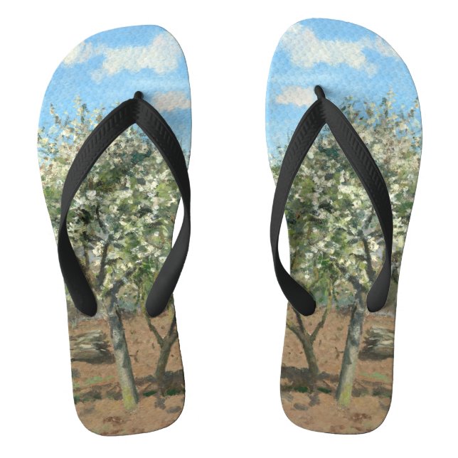 Orchard in Bloom, Louveciennes Camille Pissarro Flip Flops (Fußbett)