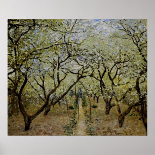 Orchard in Bloom von Claude Monet - Malerei Poster