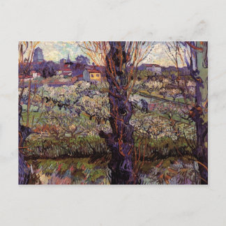 Orchard in Blossom mit Blick auf Arles von van Gog Postkarte