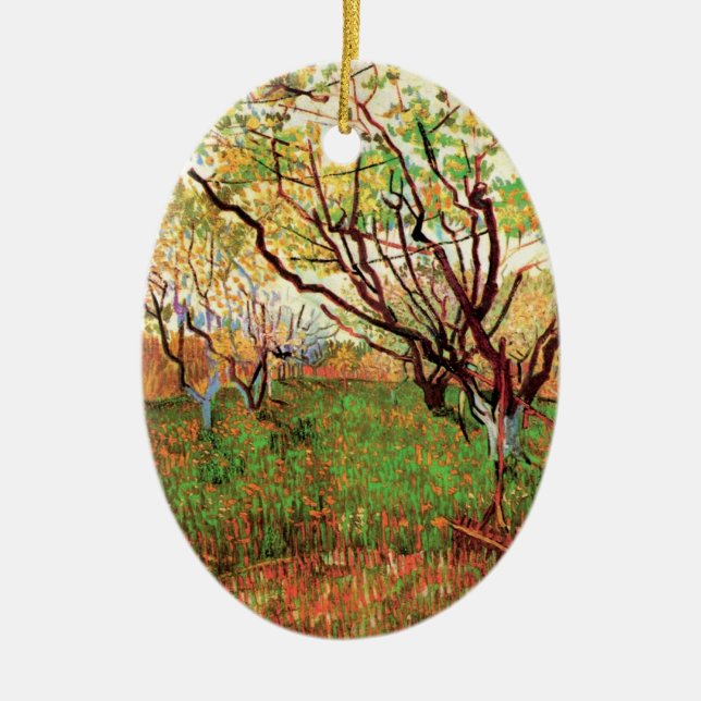 Orchard in Blossom von Vincent van Gogh Keramik Ornament (Vorne)