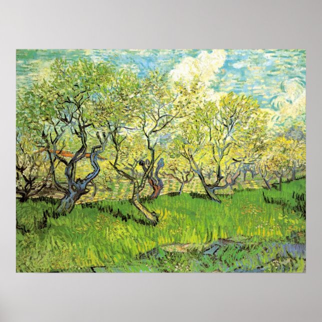 Orchard in Blossom von Vincent van Gogh Poster (Vorne)