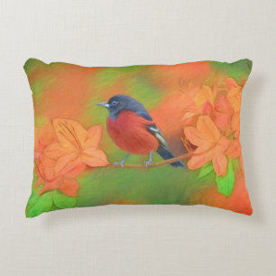 Orchard Oriole Songbird Malerei Original Bird Art Dekokissen