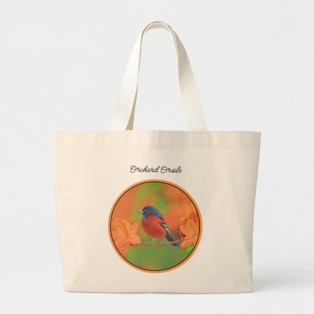 Orchard Oriole Songbird Malerei Original Bird Art Jumbo Stoffbeutel (Vorne)