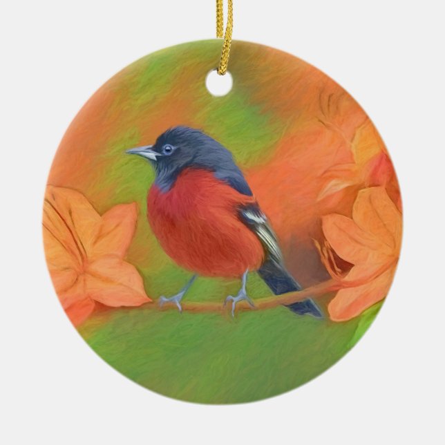 Orchard Oriole Songbird Malerei Original Bird Art Keramik Ornament (Vorne)