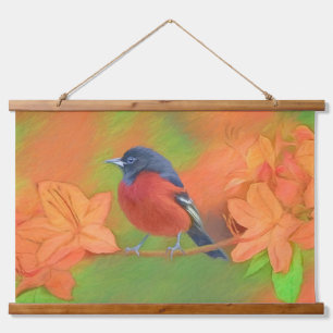 Orchard Oriole Songbird Malerei Original Bird Art Wandteppich Mit Holzrahmen
