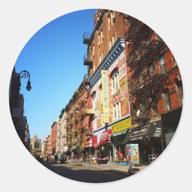 Orchard Street, Lower East Side, NYC Runder Aufkleber (Vorderseite)
