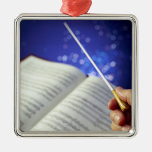 Orchester Dirigent Elemente 1 Silbernes Ornament