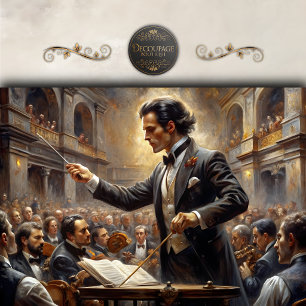 Orchester Dirigent Klassische Musik Découpage Seidenpapier