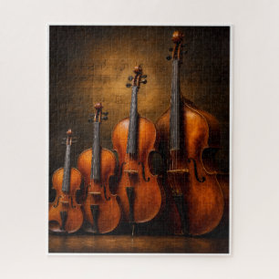 Orchester-Eleganz: Die Violin-Familie auf der Bühn Puzzle