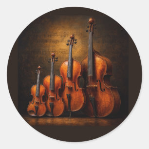 Orchester-Eleganz: Die Violin-Familie auf der Bühn Runder Aufkleber