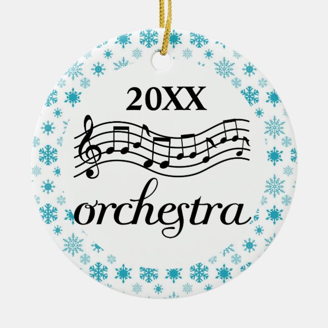 Orchester-personalisierte Weihnachtsverzierung Keramik Ornament (Vorne)