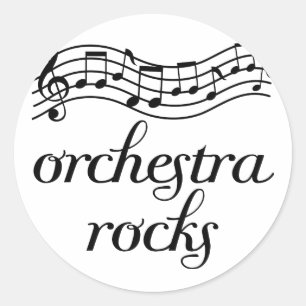 Orchester schaukelt Schwarz-Personal Runder Aufkleber