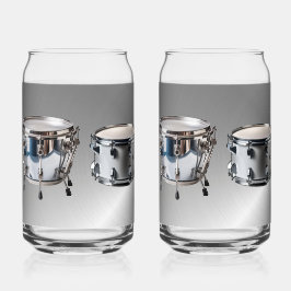 Orchester Schlagzeug gedruckt 16oz Can Brille Dosenglas