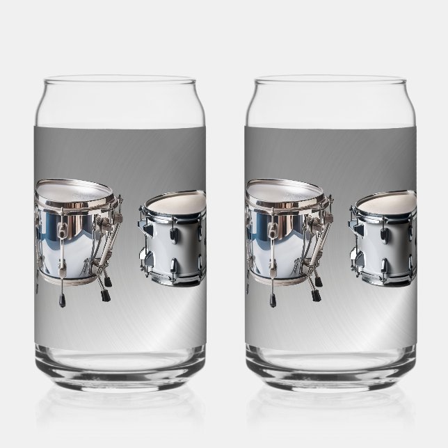 Orchester Schlagzeug gedruckt 16oz Can Brille Dosenglas (Vorderseite)