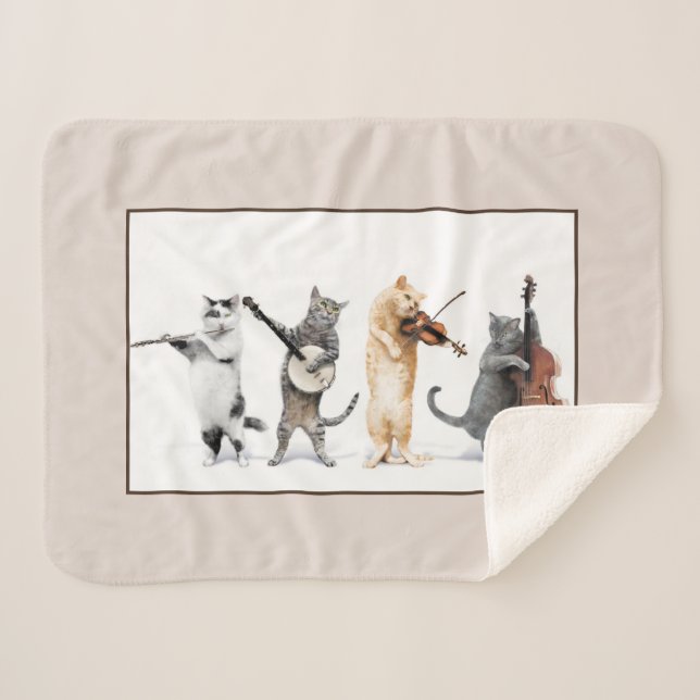 Orchestra cat Sherpa Blanket Sherpadecke (Vorderseite (Horizontal))