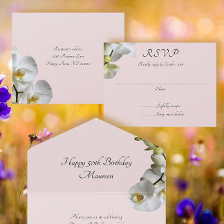 Orchias Pale Pink Ihre Geburtstagsparty All In One Einladung