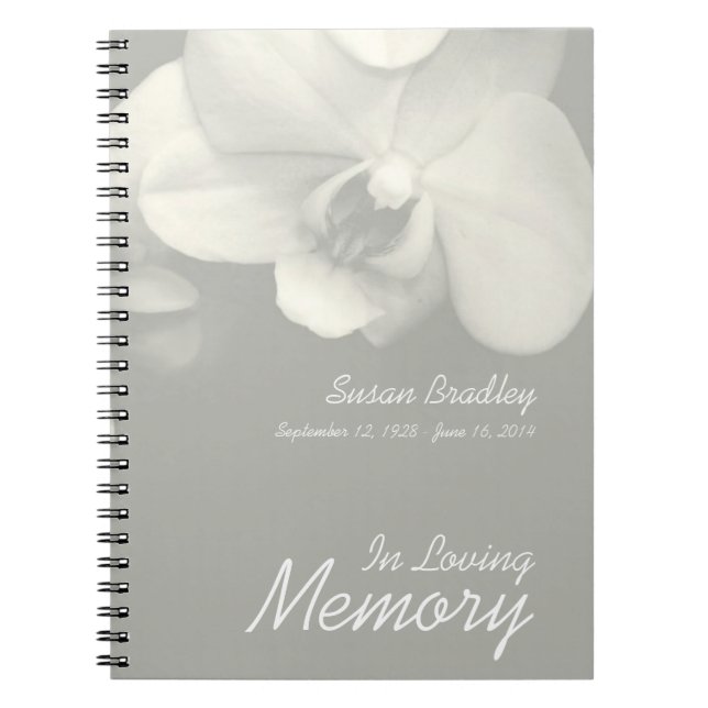 Orchid 9 Floral Fotografy Funerary Guest Book Notizblock (Vorderseite)