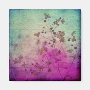 Orchid aquamarine lila Blüte und Schrift Magnet