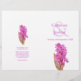 Orchid Aquarellfarben Rosa flaches Hochzeitsprogra