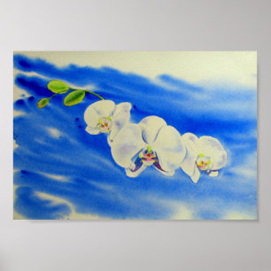 Orchid Aquarellmalerei, Brise, Wolken Poster