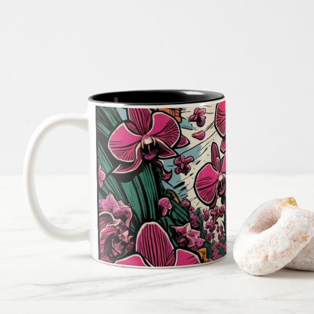 Orchid Art Design Tasse (Mit Donut)