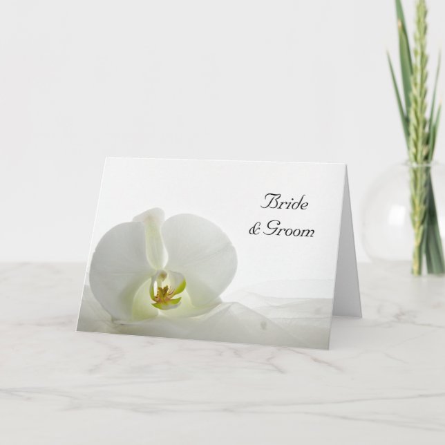 Orchid auf White Wedding Einladungskarte (Vorderseite)