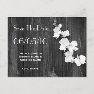Orchid & Barnwood Wedding Speichern Sie das Datum Ankündigungspostkarte