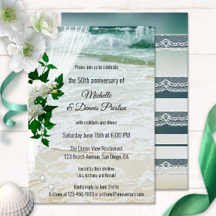 Orchid Beach and Lace Jubiläum Party Einladung