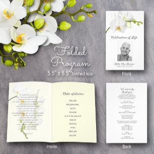 Orchid Beerdigung Programm Feier des Lebens Flyer